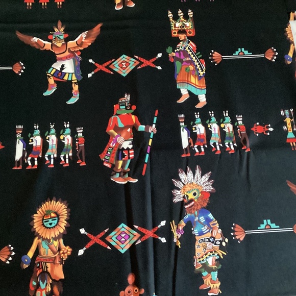 Nicole De Leon for Alexander Henry Fabric American Indian Native Design on Black - Picture 2 of 5